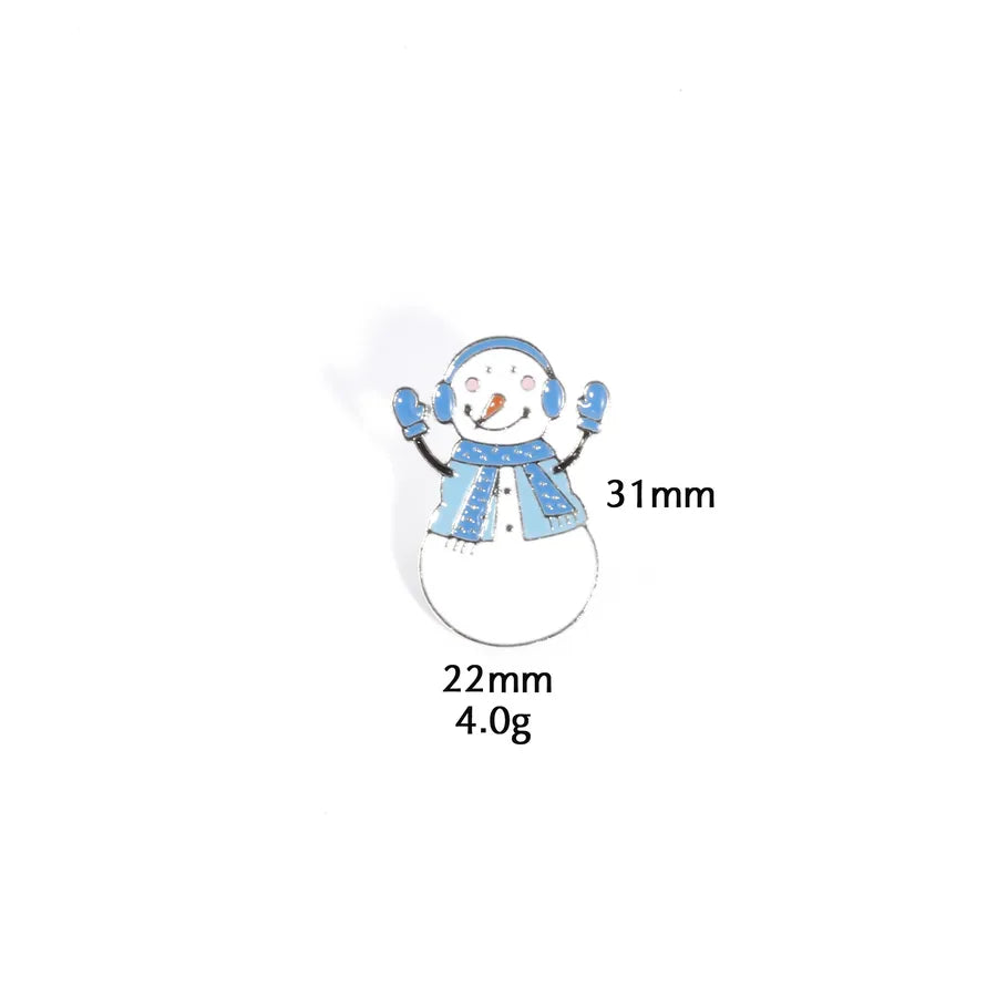 Christmas Snowman Series Metal Lapel Pin Winter Sweater Collar Pin Geometric Pattern British Vintage Style Unisex Lapel Brooch