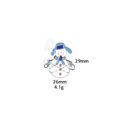 Christmas Snowman Series Metal Lapel Pin Winter Sweater Collar Pin Geometric Pattern British Vintage Style Unisex Lapel Brooch