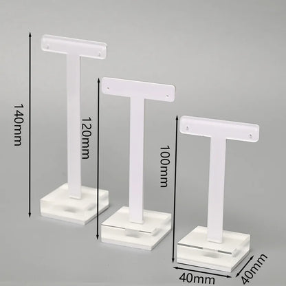 Stylish T-Shape jewellery rack made from organic glass, showcasing a modern and elegant approach to earring organisation.