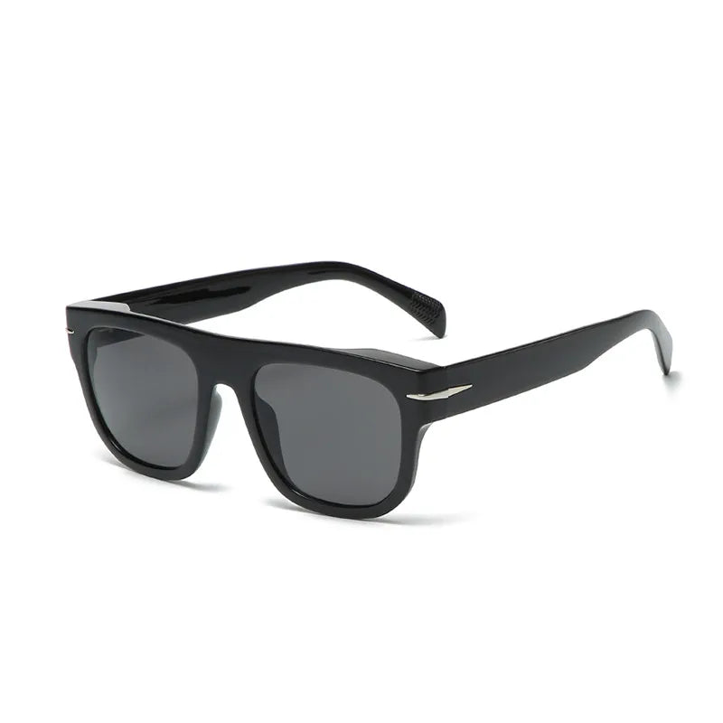 Elegant men's fashion sunglasses with a full-frame geometric pattern, designed for luxury outdoor wear.