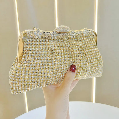 Sophisticated square polyester clutch bag for women featuring a stylish crossbody strap, ideal for evening events.