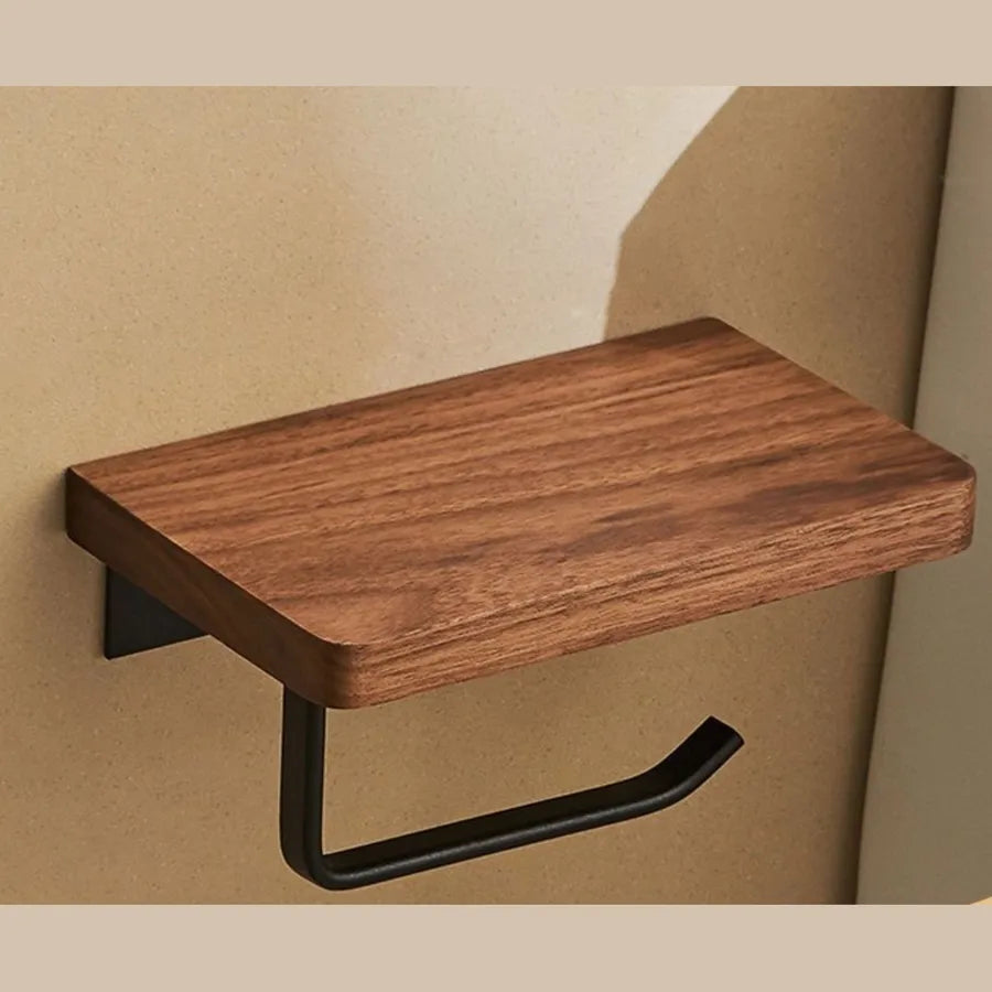 Classical Solid Color Wood Aluminium Alloy Tissue Holder