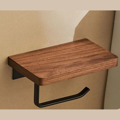Classical Solid Color Wood Aluminium Alloy Tissue Holder
