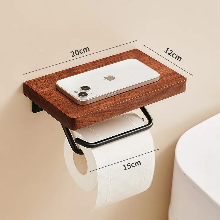 Classical Solid Color Wood Aluminium Alloy Tissue Holder