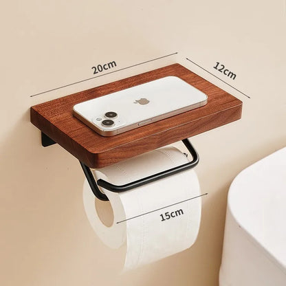 Classical Solid Color Wood Aluminium Alloy Tissue Holder