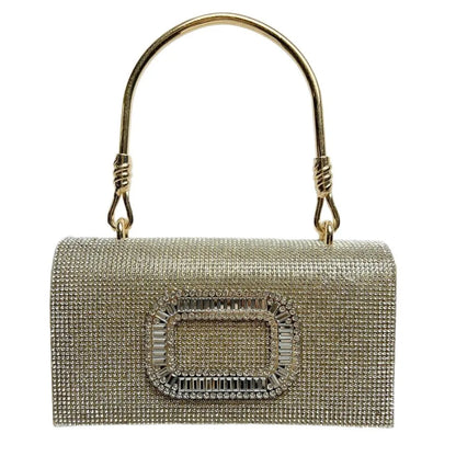 Sophisticated and elegant square clutch bag, perfect evening accessory with a luxurious diamond finish.
