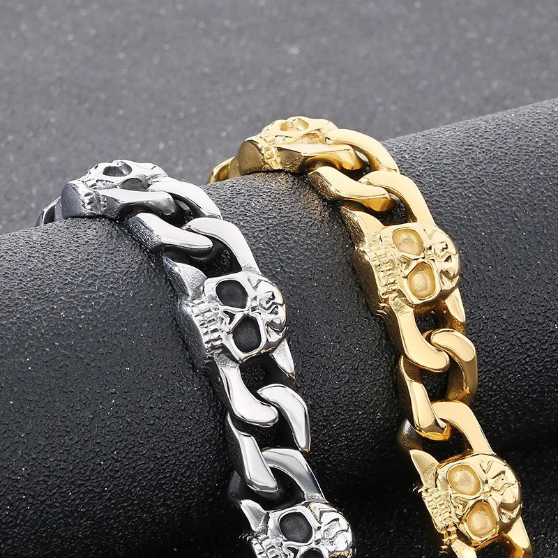 Hip-Hop Skull 304 Stainless Steel Men's Bracelets Men Chain Bracelets
