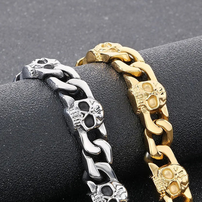 Hip-Hop Skull 304 Stainless Steel Men's Bracelets Men Chain Bracelets