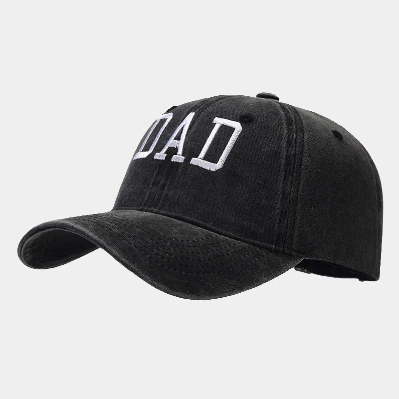 Unisex elegant letter embroidery baseball cap, showcasing sleek curved eaves, perfect for all seasons.