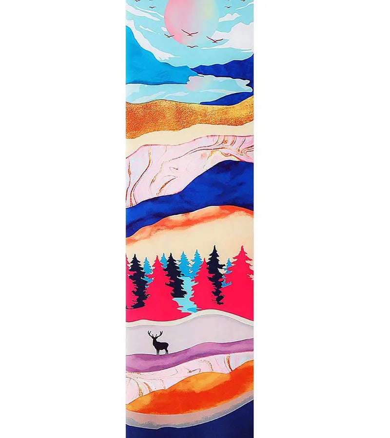 Charming landscape wall ornament hanging in a stylish living room, adding a touch of elegance to home decor.