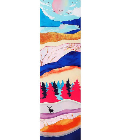 Charming landscape wall ornament hanging in a stylish living room, adding a touch of elegance to home decor.