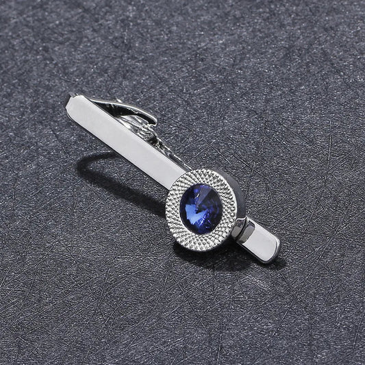 Luxury men's alloy tie clip with geometric design and custom engraving for an elegant business look.