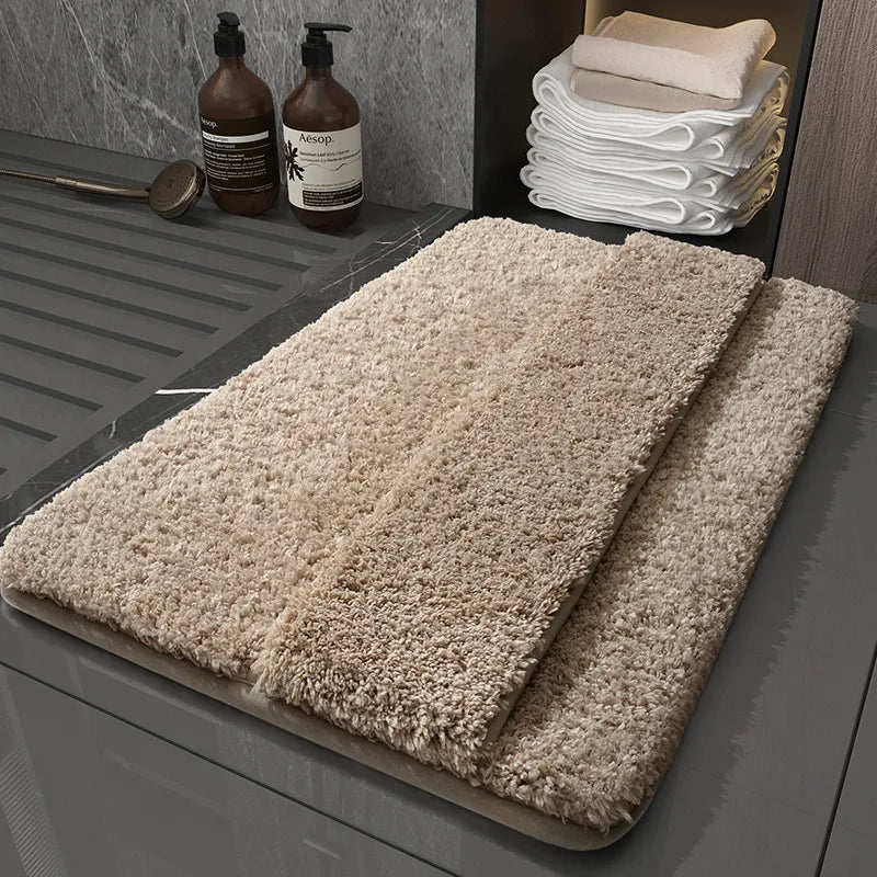 Casual Solid Color Polyester Fiber (polyester) carpet Bathing