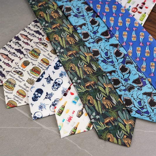 Luxury men's casual tie crafted from premium polyester yarn featuring an elegant geometric plant arrow design, perfect for all seasons.