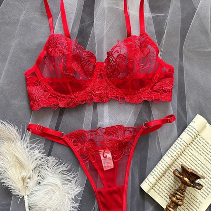 Exquisite detail of the sexy lingerie set, showcasing fine polyester fabric and a stunning strap neckline.