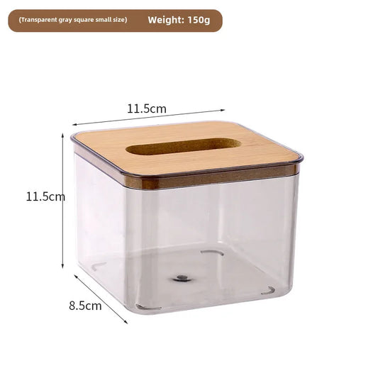 Composite board cover Nordic simple creative tissue box household living room coffee table tissue box transparent dining room tissue box