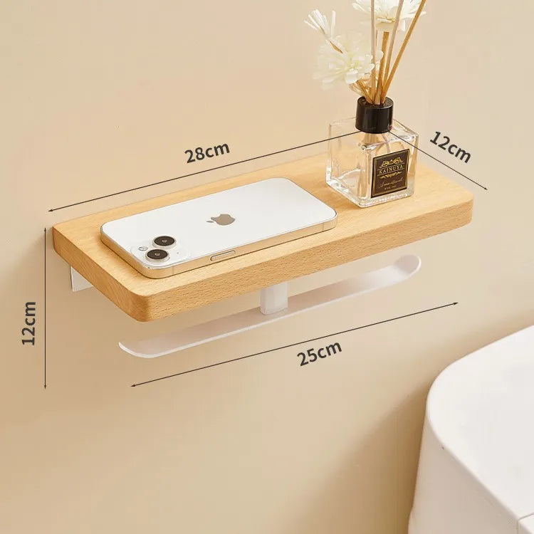 Classical Solid Color Wood Aluminium Alloy Tissue Holder