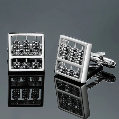 Stylish men's cufflinks featuring intricate geometric patterns, ideal for enhancing formal business attire with luxury.