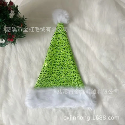 Display of the Elegant Christmas Color Block Hat, emphasizing its luxurious feel and basic yet elegant design for Christmas festivities.