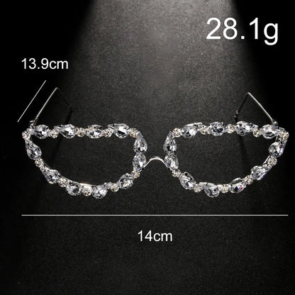 Elegant women's cat eye glasses with geometric full frame design, perfect for casual and party occasions.