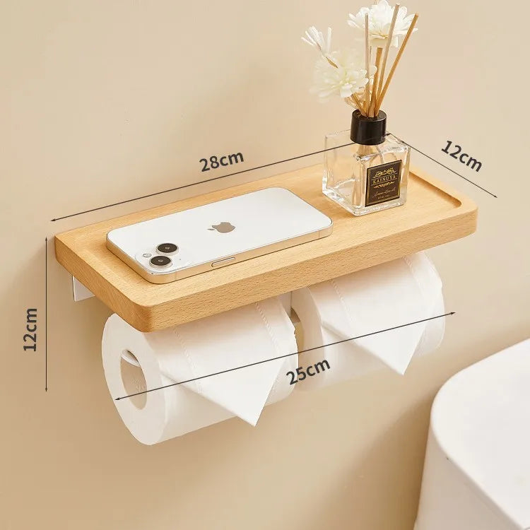 Classical Solid Color Wood Aluminium Alloy Tissue Holder