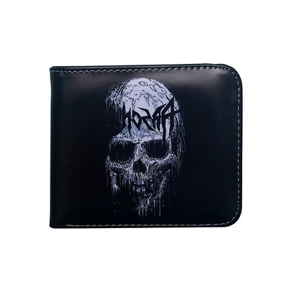 Stylish Small Wallet and Card Holder for men, featuring a unique skull pattern and premium PVC material.