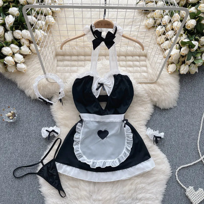 Chic Christmas-themed lingerie set for women, consisting of a stylish halter neck bra and low waist thong, crafted from soft rayon for a premium touch.