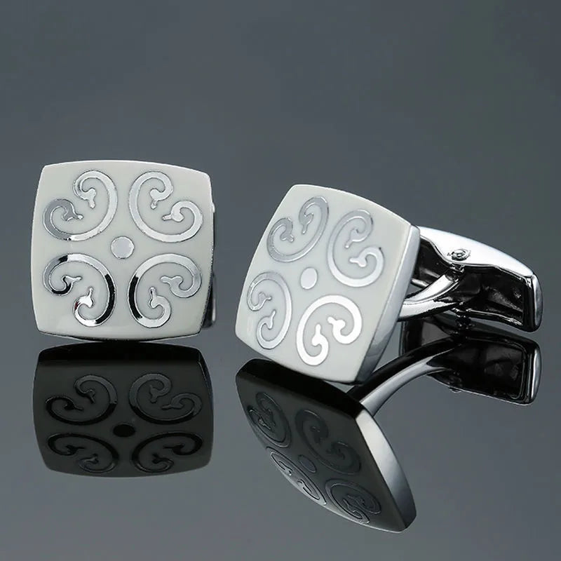 Luxury geometric copper plated cufflinks for men, designed for elegant business occasions.