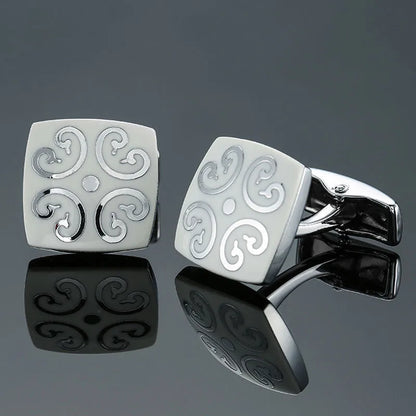 Luxury geometric copper plated cufflinks for men, designed for elegant business occasions.