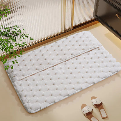 Casual Solid Color Polyester Fiber (polyester) carpet Bathing