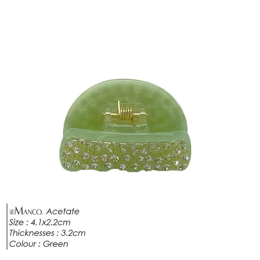 Elegant Full Diamond Acetate Hair Clip  Style Vintage Versatile Tail Hair Accessories For Women