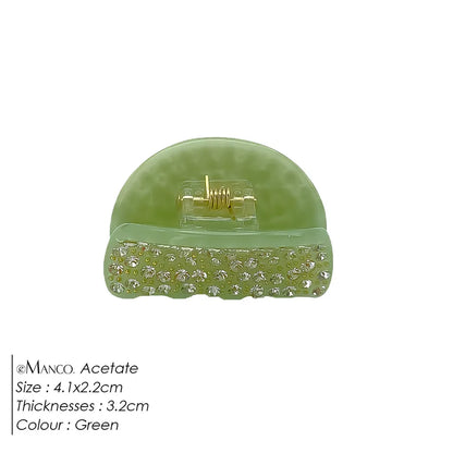 Elegant Full Diamond Acetate Hair Clip  Style Vintage Versatile Tail Hair Accessories For Women