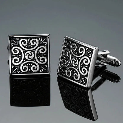 Elegant copper plated men's cufflinks, featuring a sophisticated geometric design suitable for upscale occasions.
