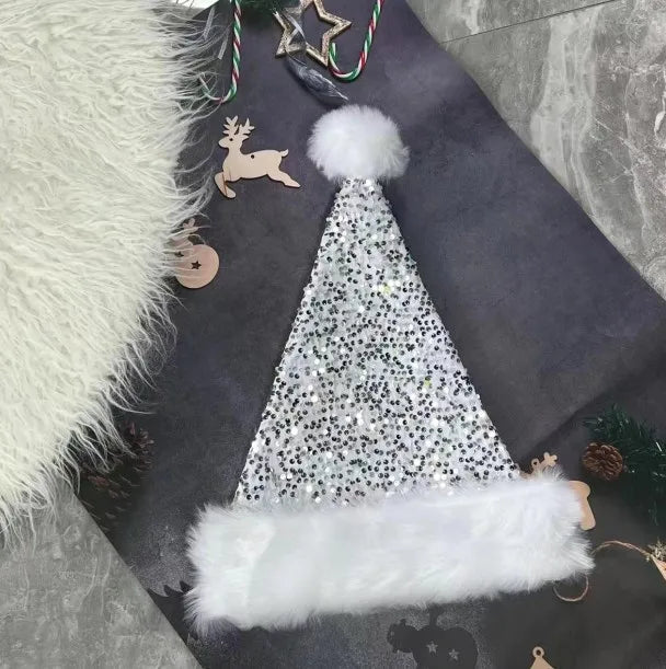 Stylish nonwoven Christmas hat featuring a sophisticated color block design, perfect for enhancing festive attire.