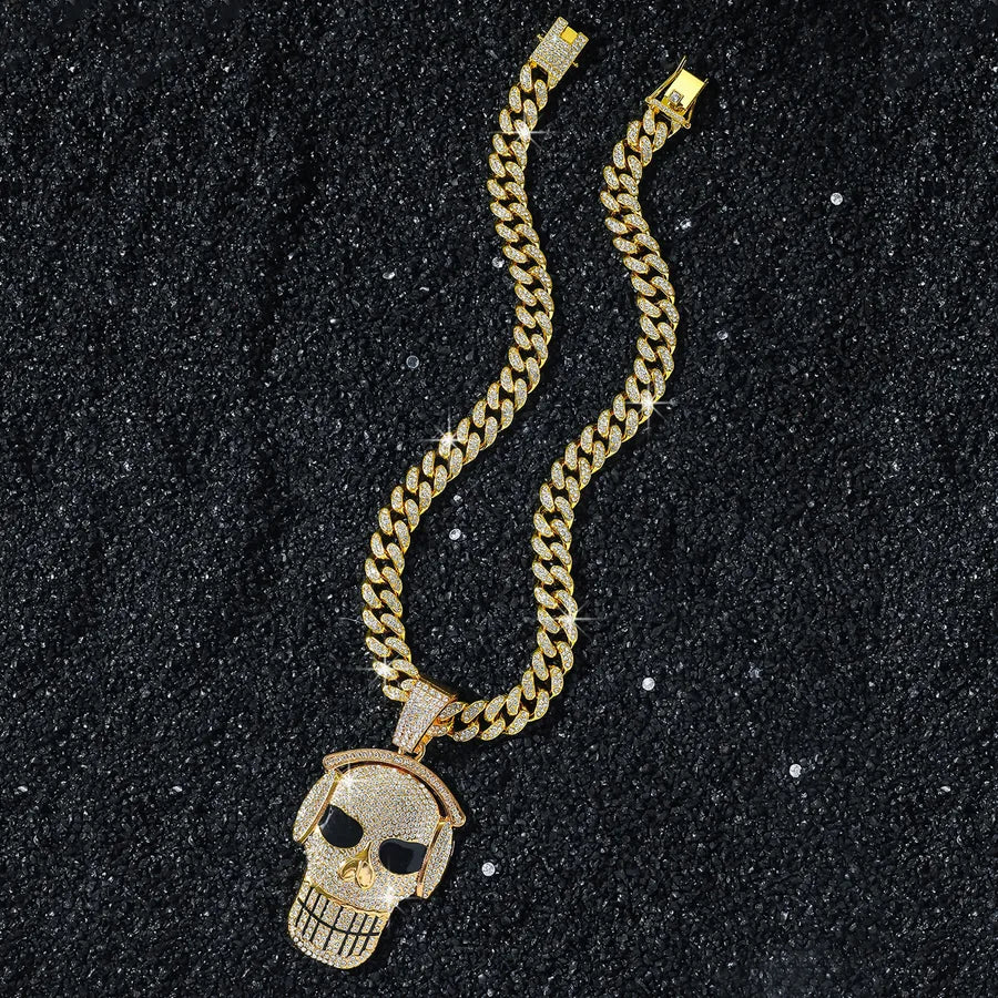 Hip-Hop Punk Skull Alloy Zinc alloy Plating Men's Pendant Necklace Men Pendant Necklaces