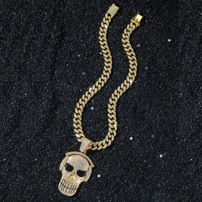 Hip-Hop Punk Skull Alloy Zinc alloy Plating Men's Pendant Necklace Men Pendant Necklaces