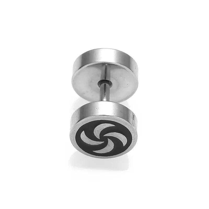 1 Piece Halloween Nordic Style Gothic Hip-Hop Smile Face Star Skull Polishing 316L Stainless Steel  Ear Studs