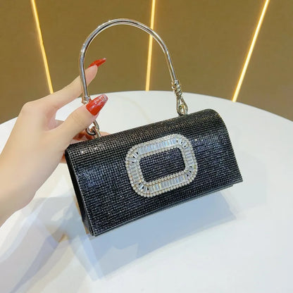 Stylish evening bag with a shoulder chain strap, designed for high-end fashion occasions.