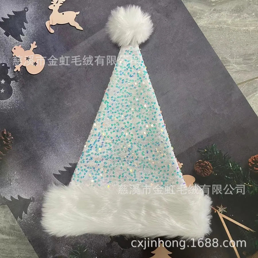 Close-up view of the Color Block Nonwoven Christmas Hat, featuring a simple and stylish design suitable for festive occasions.