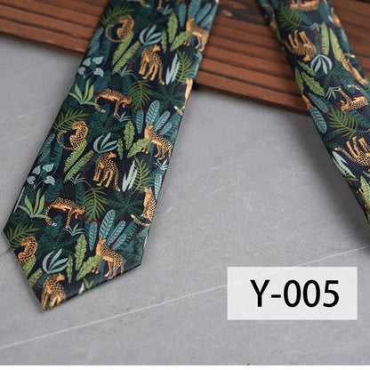 Luxurious men's casual tie in premium polyester yarn featuring a unique geometric plant arrow design, ideal for all seasons.