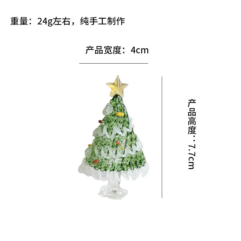 Elegant frosted glass Christmas tree decoration showcasing intricate craftwork, perfect for enhancing festive home and office decor.