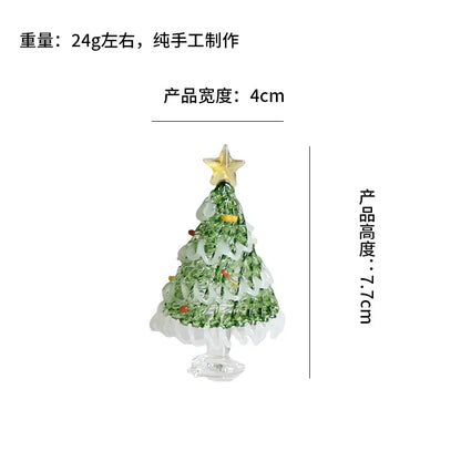 Elegant frosted glass Christmas tree decoration showcasing intricate craftwork, perfect for enhancing festive home and office decor.