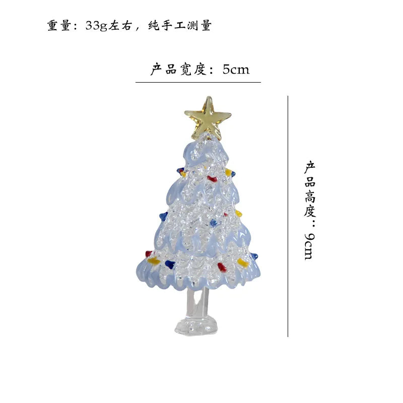 Chic frosted glass Christmas tree decoration elegantly displayed in a modern setting, representing refinement for any festive occasion.