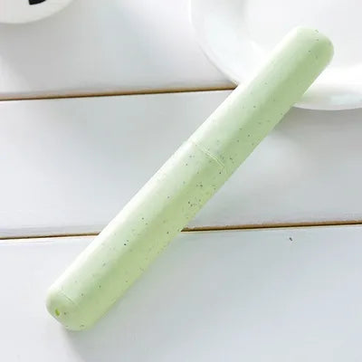 Elegant portable toothbrush storage box in assorted candy colours, embodying eco-friendly luxury for daily use.