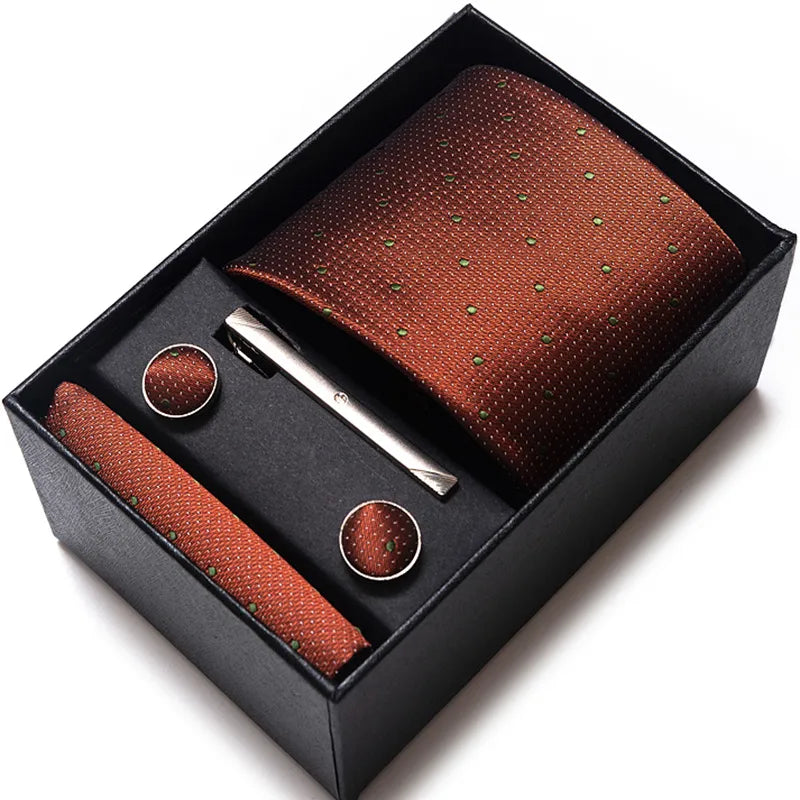 Men's elegant cufflinks and lavalier tie set, featuring a minimalist design in solid colours, perfect for all seasons.