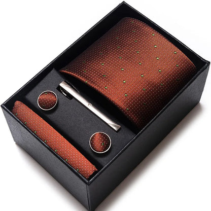 Men's elegant cufflinks and lavalier tie set, featuring a minimalist design in solid colours, perfect for all seasons.