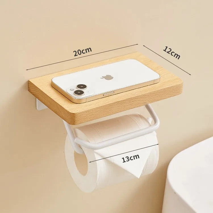 Classical Solid Color Wood Aluminium Alloy Tissue Holder