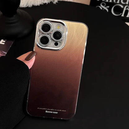 Chic brown gradient phone case for iPhone 15 Pro Max and Samsung Galaxy, crafted from high-quality PC material with a vintage touch.