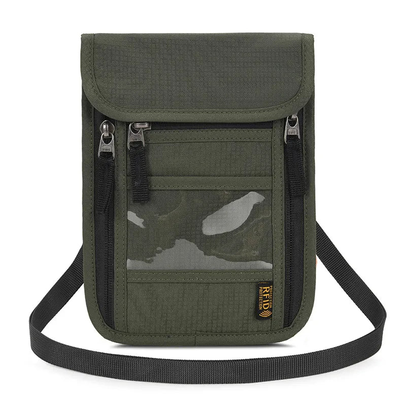 Close-up view of the premium nylon material used in the luxury unisex passport holder, highlighting its waterproof quality and durability.