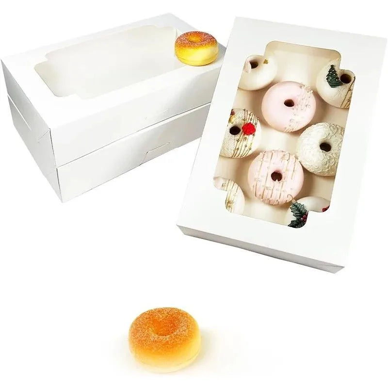 Sophisticated white cake box for pastries, designed for upscale dessert presentation and gifting, set of 10.